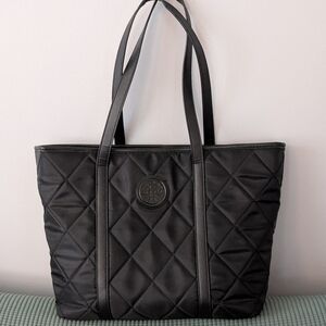 Black Quilted Tote Bag with zip closure